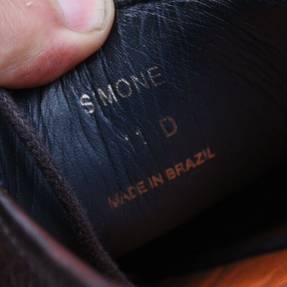 Studio Belvedere Oxford Shoes Mens Dark Brown Low Top Lace Up SImone Size 11D - Picture 11 of 13